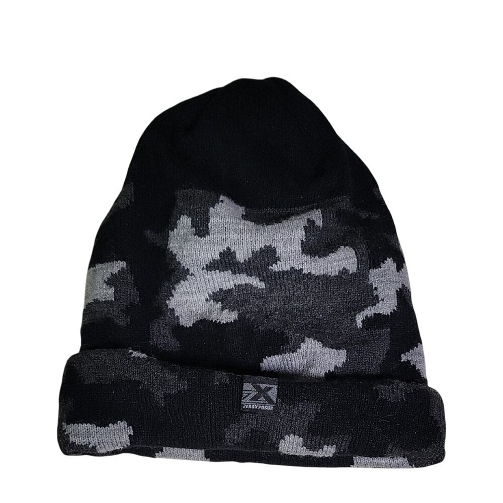 ZeroXposur Black and Greyy Camo Winter Hat Youth S/M